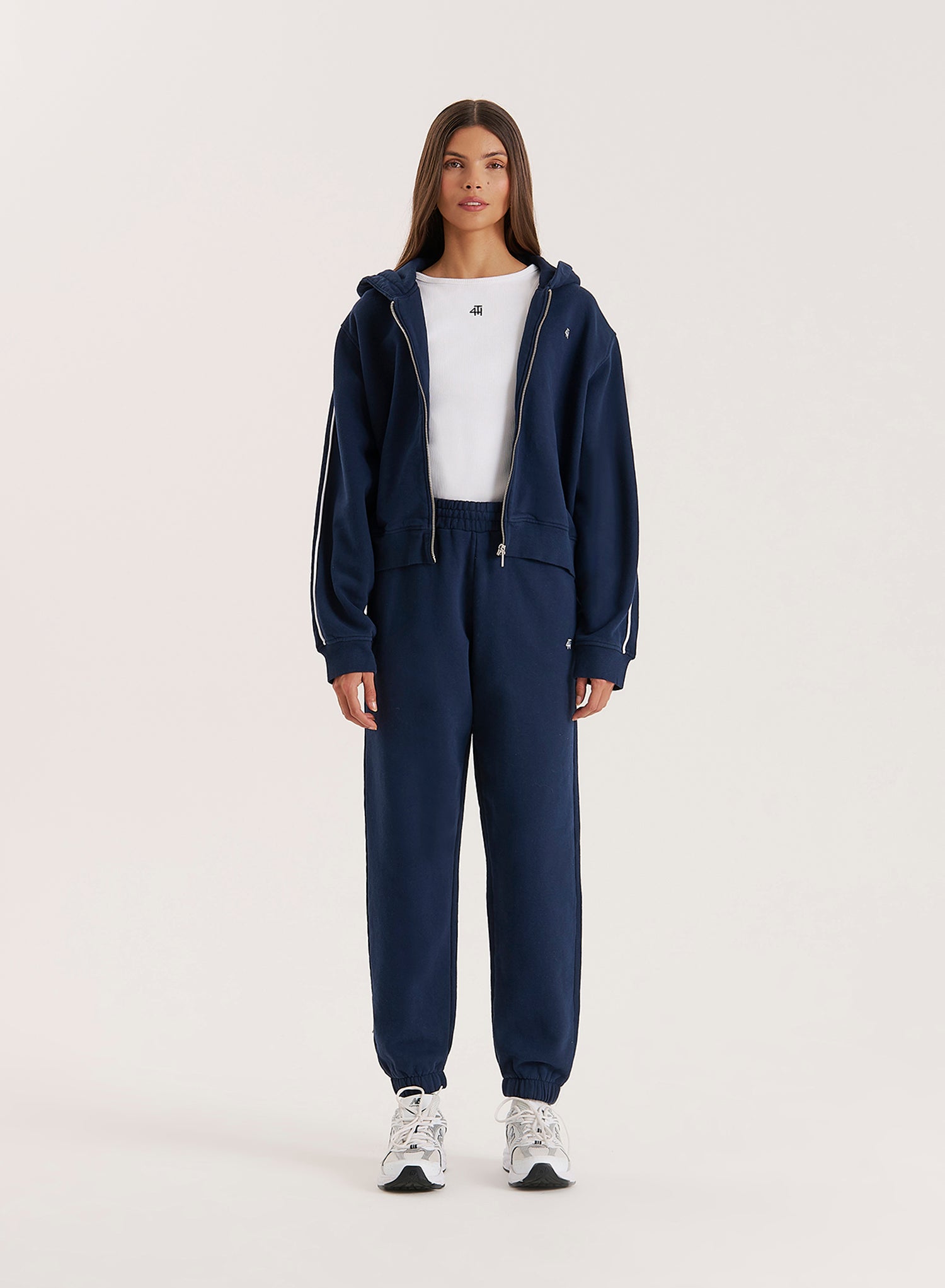 Navy Branded Cuffed Jogger